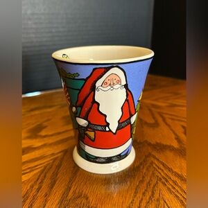 Christmas Mug by Ursula Dodge Santa w/ Christmas Tree Art Coffee/Cocoa Mug Cup